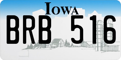 IA license plate BRB516