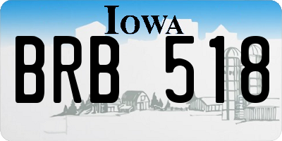 IA license plate BRB518