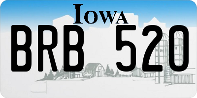 IA license plate BRB520