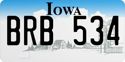 IA license plate BRB534