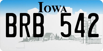 IA license plate BRB542