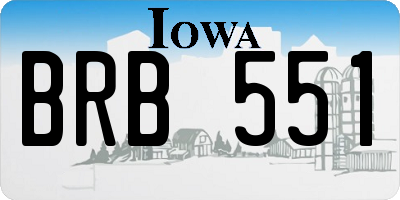 IA license plate BRB551