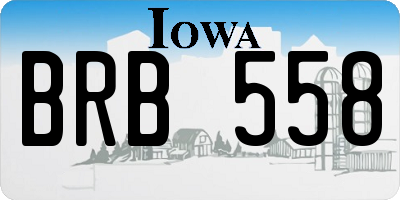IA license plate BRB558