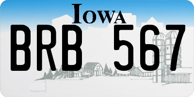 IA license plate BRB567