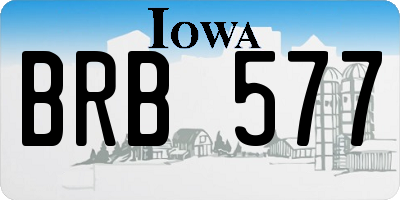IA license plate BRB577