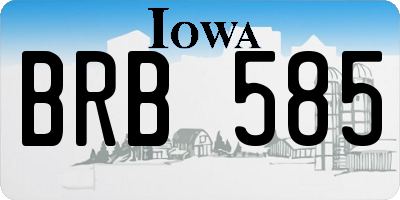 IA license plate BRB585