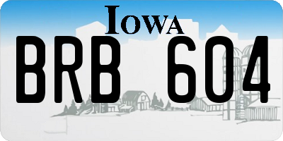 IA license plate BRB604