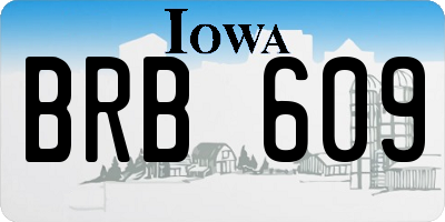IA license plate BRB609