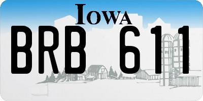 IA license plate BRB611
