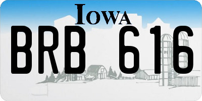 IA license plate BRB616