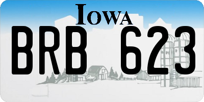 IA license plate BRB623