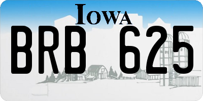 IA license plate BRB625