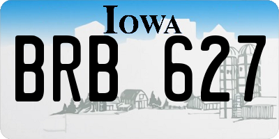 IA license plate BRB627