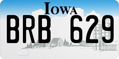 IA license plate BRB629