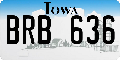 IA license plate BRB636