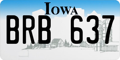 IA license plate BRB637
