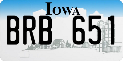 IA license plate BRB651