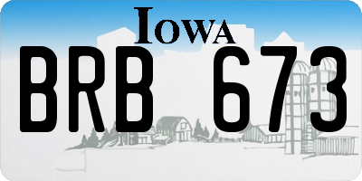 IA license plate BRB673