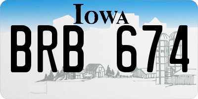 IA license plate BRB674