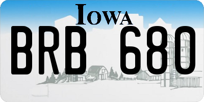 IA license plate BRB680