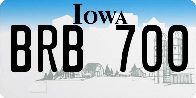 IA license plate BRB700