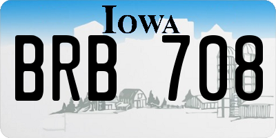 IA license plate BRB708