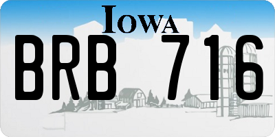 IA license plate BRB716
