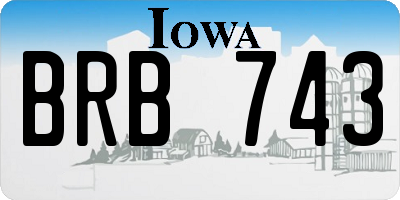 IA license plate BRB743