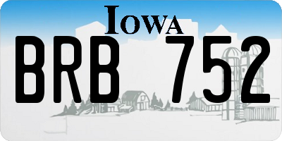 IA license plate BRB752