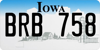 IA license plate BRB758