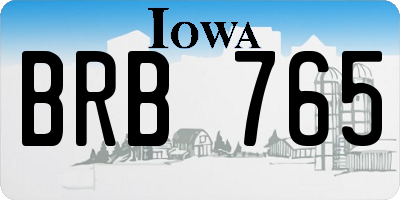 IA license plate BRB765