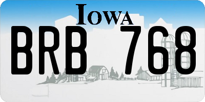 IA license plate BRB768