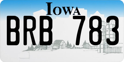 IA license plate BRB783