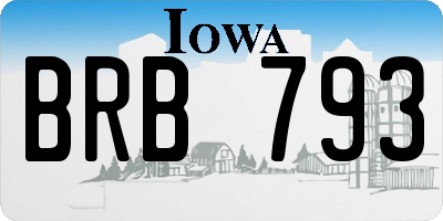 IA license plate BRB793