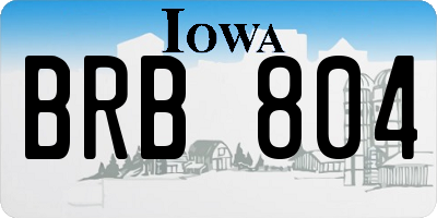 IA license plate BRB804