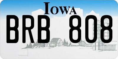 IA license plate BRB808