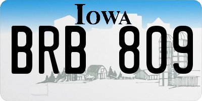 IA license plate BRB809