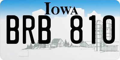 IA license plate BRB810
