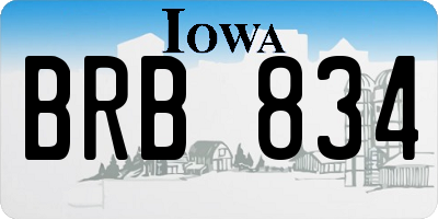 IA license plate BRB834
