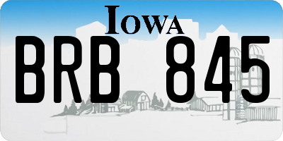 IA license plate BRB845