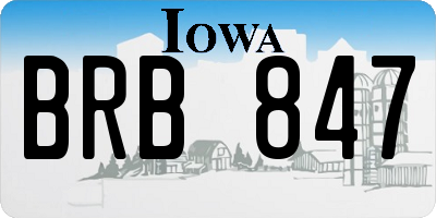 IA license plate BRB847