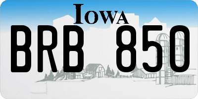 IA license plate BRB850