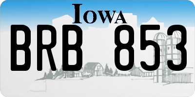 IA license plate BRB853