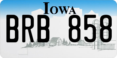 IA license plate BRB858