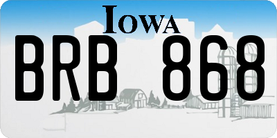 IA license plate BRB868