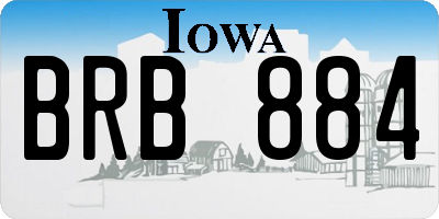 IA license plate BRB884