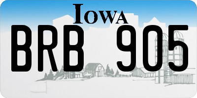IA license plate BRB905
