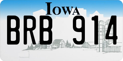 IA license plate BRB914
