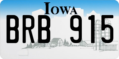 IA license plate BRB915