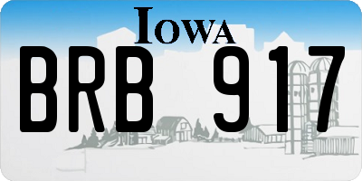 IA license plate BRB917